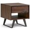 Simpli Home Lowry Solid Acacia Wood And Metal 22"Square Modern End Side Table